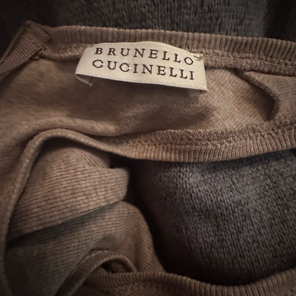 BRUNELLO CUCINELLI Scoop Neck Knee-Length Dress Size: S Gorgeous Tan In Color - Picture 14 of 14